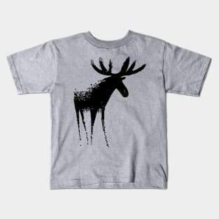 Moose Charcoal Maine Wildlife Kids T-Shirt
